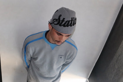 Black and grey reversible beanie