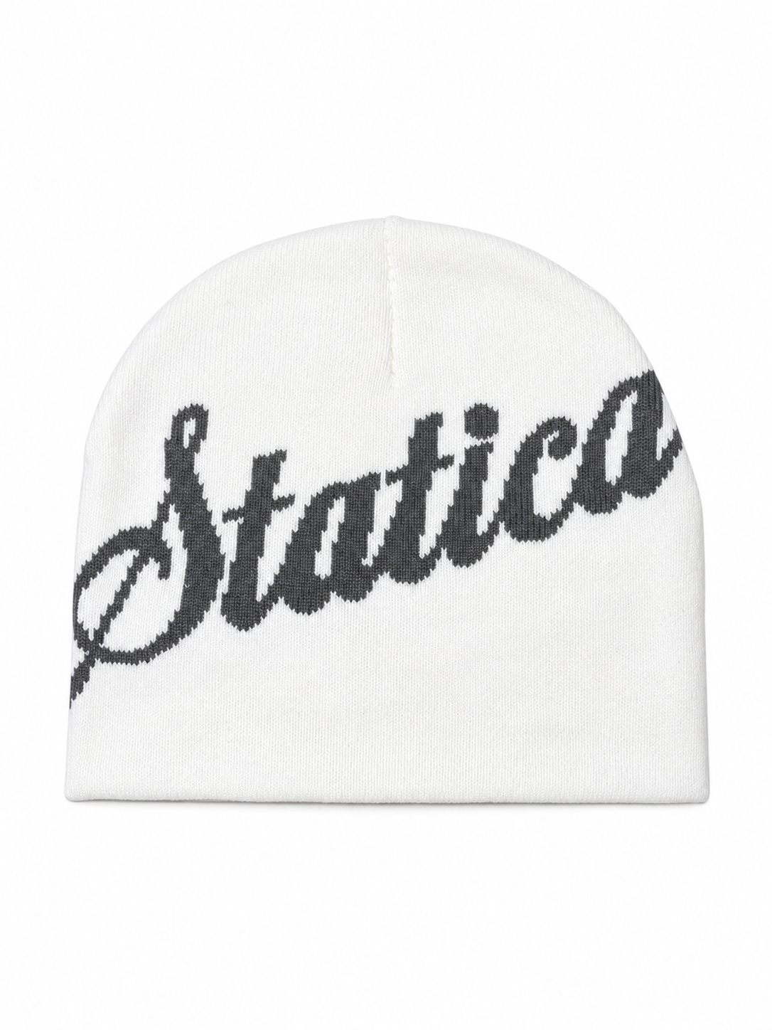 Grey and white reversible beanie