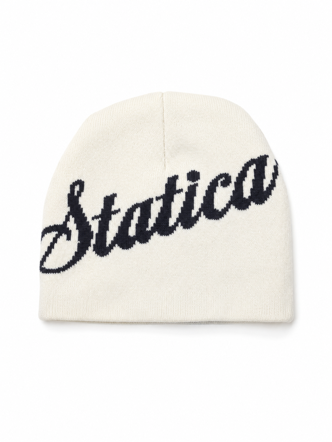 Grey and cream reversible beanie