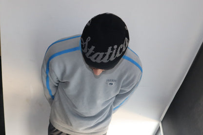 Black and grey reversible beanie