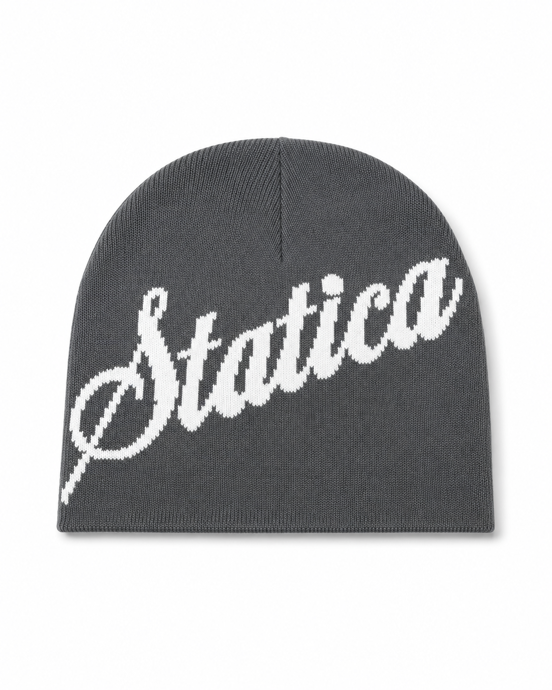 Grey and white reversible beanie