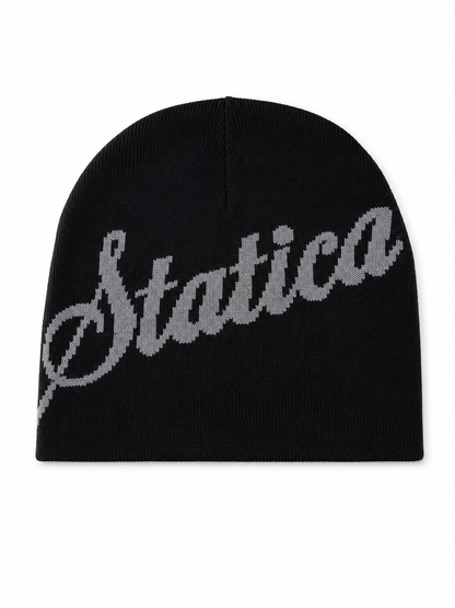 Black and grey reversible beanie